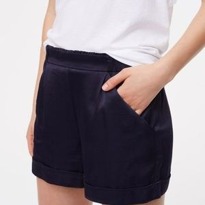 Navy Blue Sateen - Silk Loft Shorts